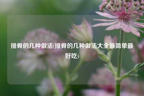 排骨的几种做法(排骨的几种做法大全最简单最好吃)